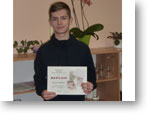 imon Gajdo, II.B s diplomom za 2. miesto krajskho kola Olympidy zo slovenskho jazyka a literatry